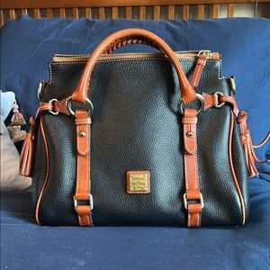 Dooney & Bourke Black and Brown Leather Handbag